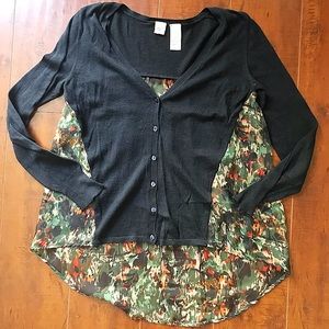 ANTHROPOLOGIE sheer floral cardigan